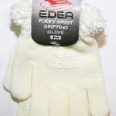 Акриловые перчатки EDEA-1 белый c мехом